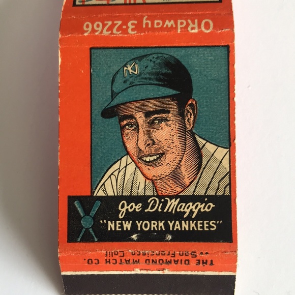 Jo DiMaggio Fisherman’s Wharf Matchbook Cover 1940’s scarce NY Yankees - Picture 4 of 4